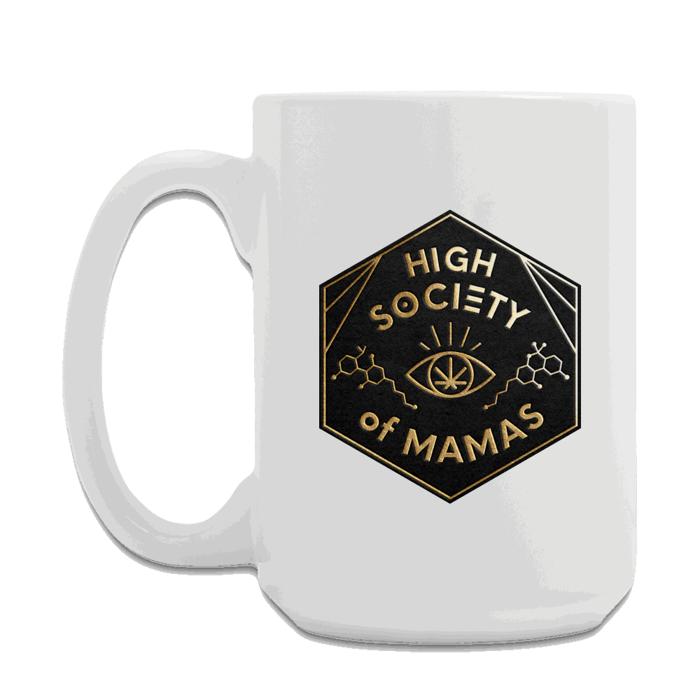 CannaMom AF High Society of Mamas Tea Mug - white