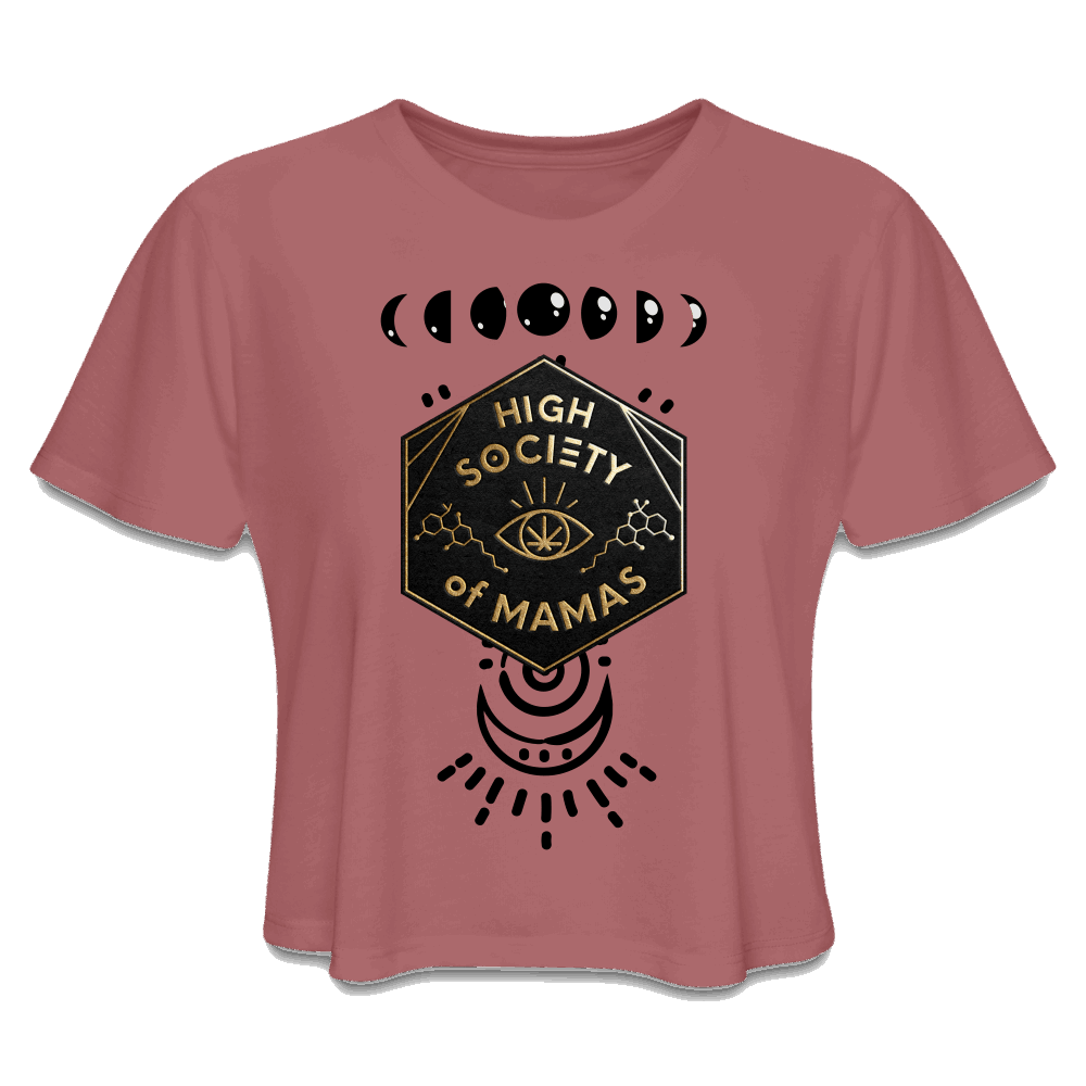 High Society of Mamas Moon Phase Crop shirt - mauve