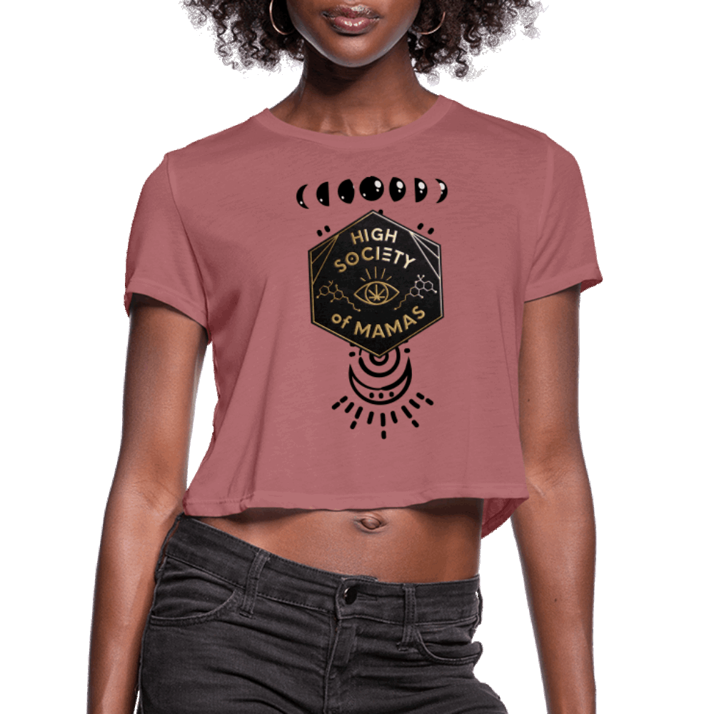 High Society of Mamas Moon Phase Crop shirt - mauve