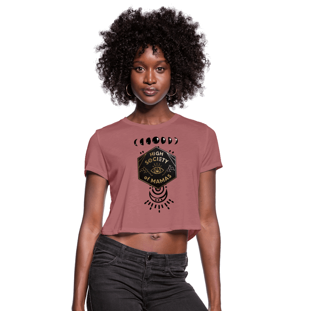 High Society of Mamas Moon Phase Crop shirt - mauve