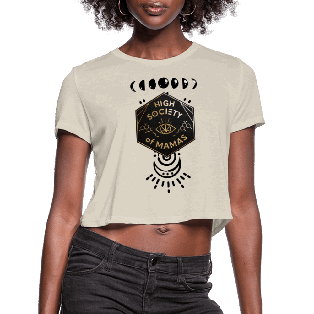 High Society of Mamas Moon Phase Crop shirt - dust