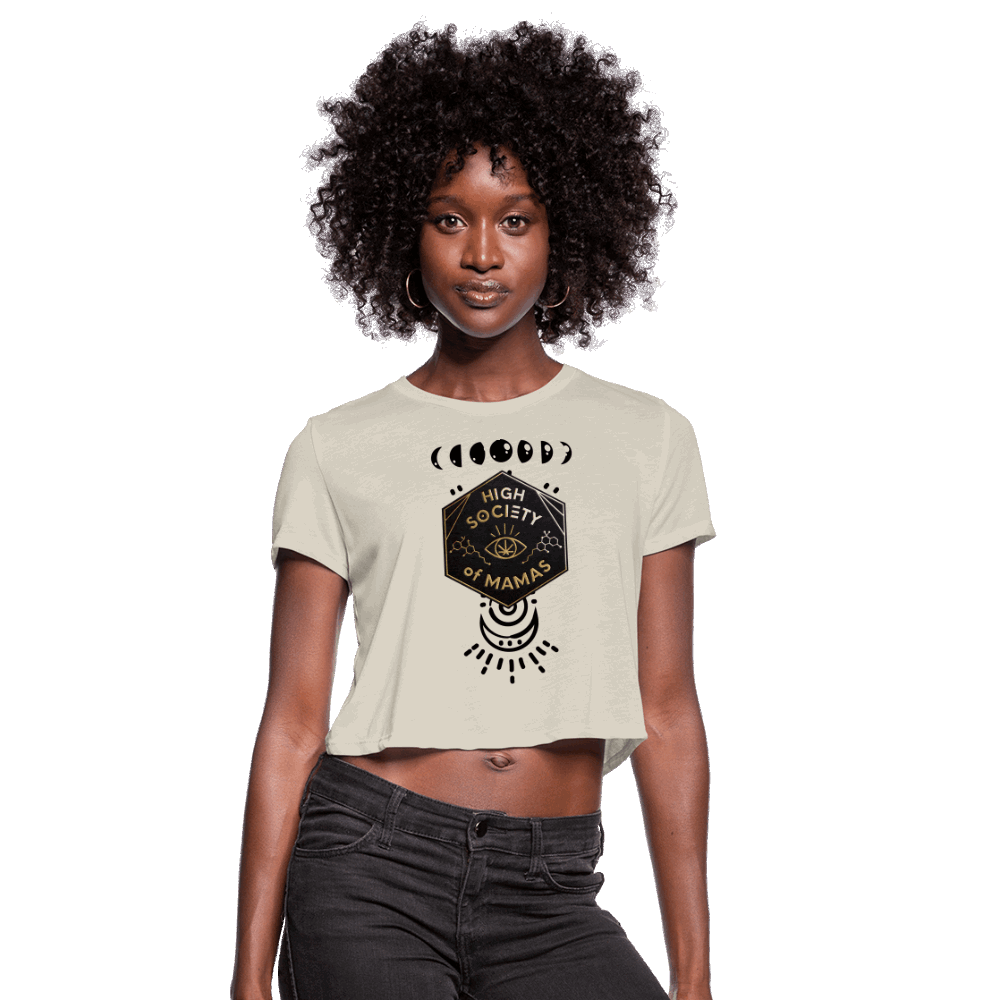 High Society of Mamas Moon Phase Crop shirt - dust