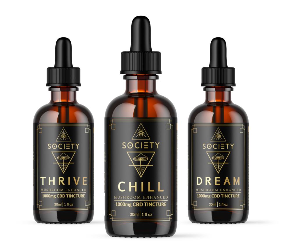 Mushroom Enhanced CBD Tincture Trio - Society