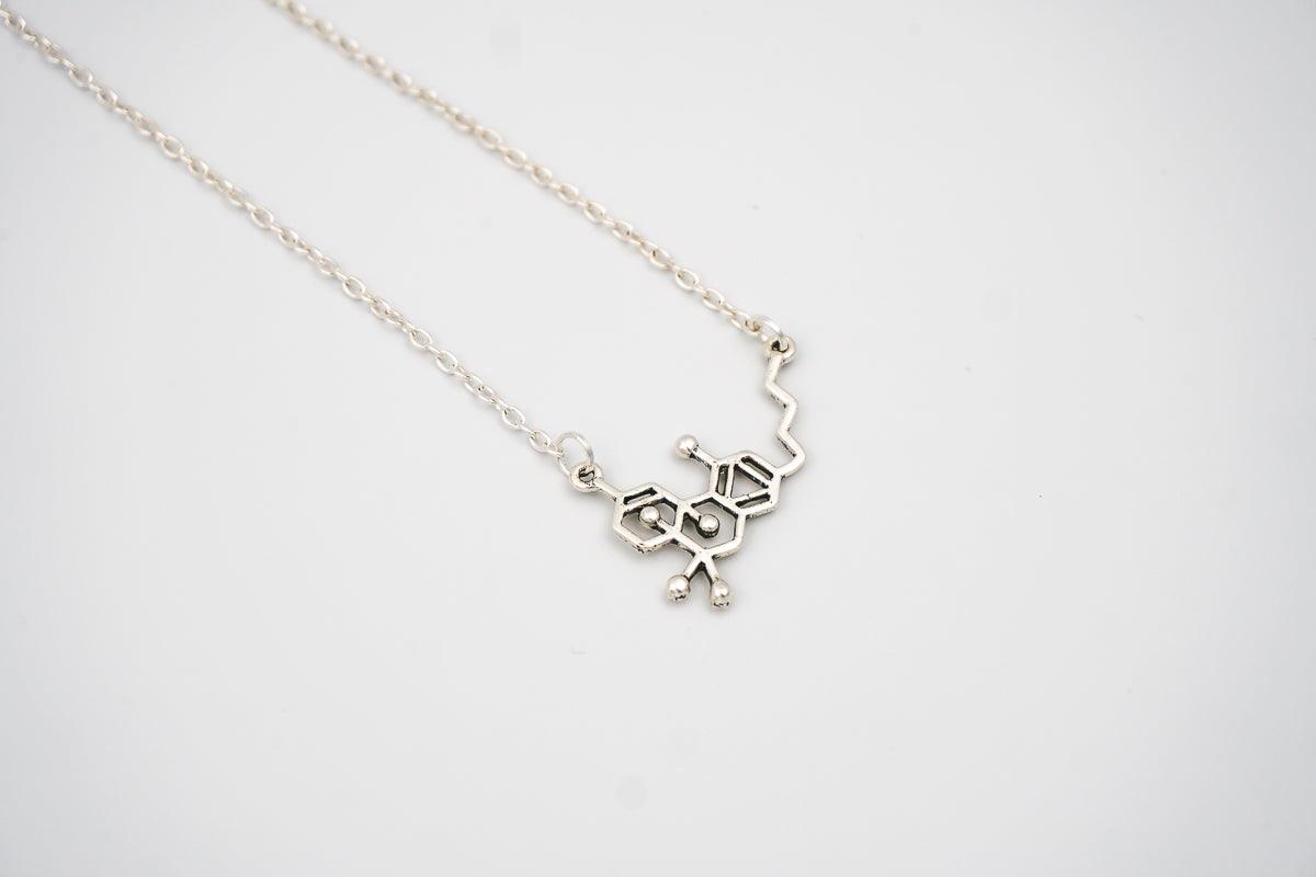 Silver Delicate THC Molecule Necklace - Society