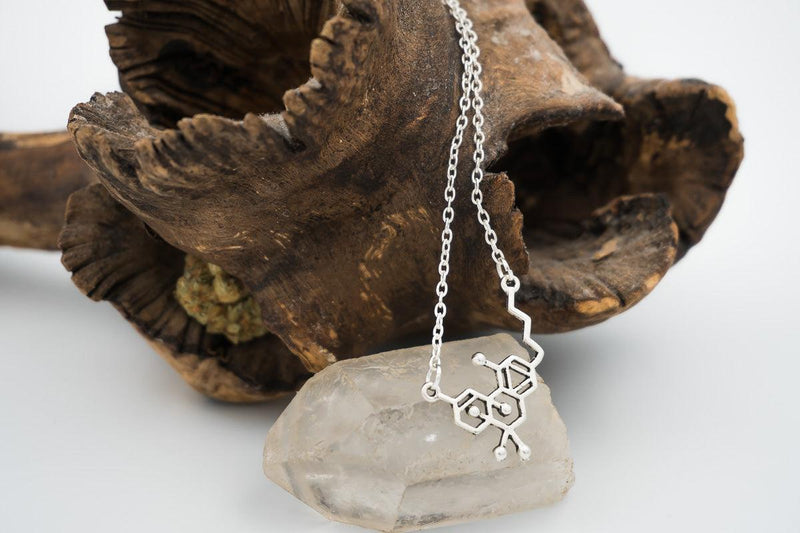 Silver Delicate THC Molecule Necklace - Society
